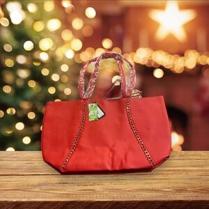 Badgley Mischka Large Chain Tote. Vegan Leather. NWT